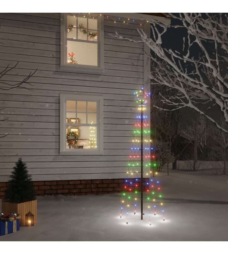 Albero di Natale con Puntale Colorato 108 LED 180 cm