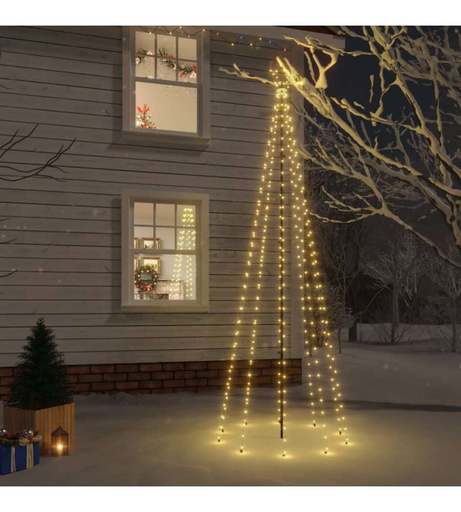 Albero di Natale con Puntale Bianco Caldo 310 LED 300 cm