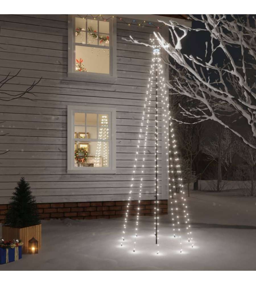 Albero di Natale con Puntale Bianco Freddo 310 LED 300 cm