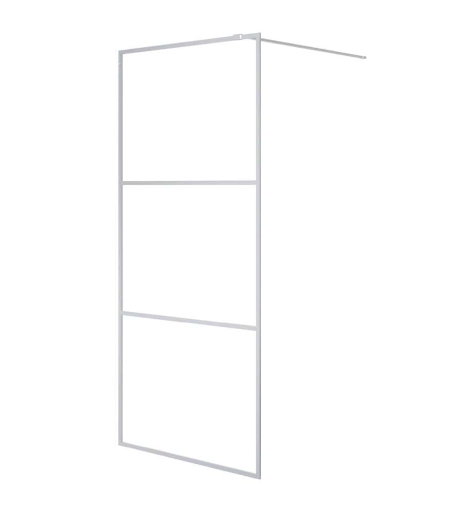 Parete Doccia Walk in Argento 90x195 cm Vetro Trasparente ESG