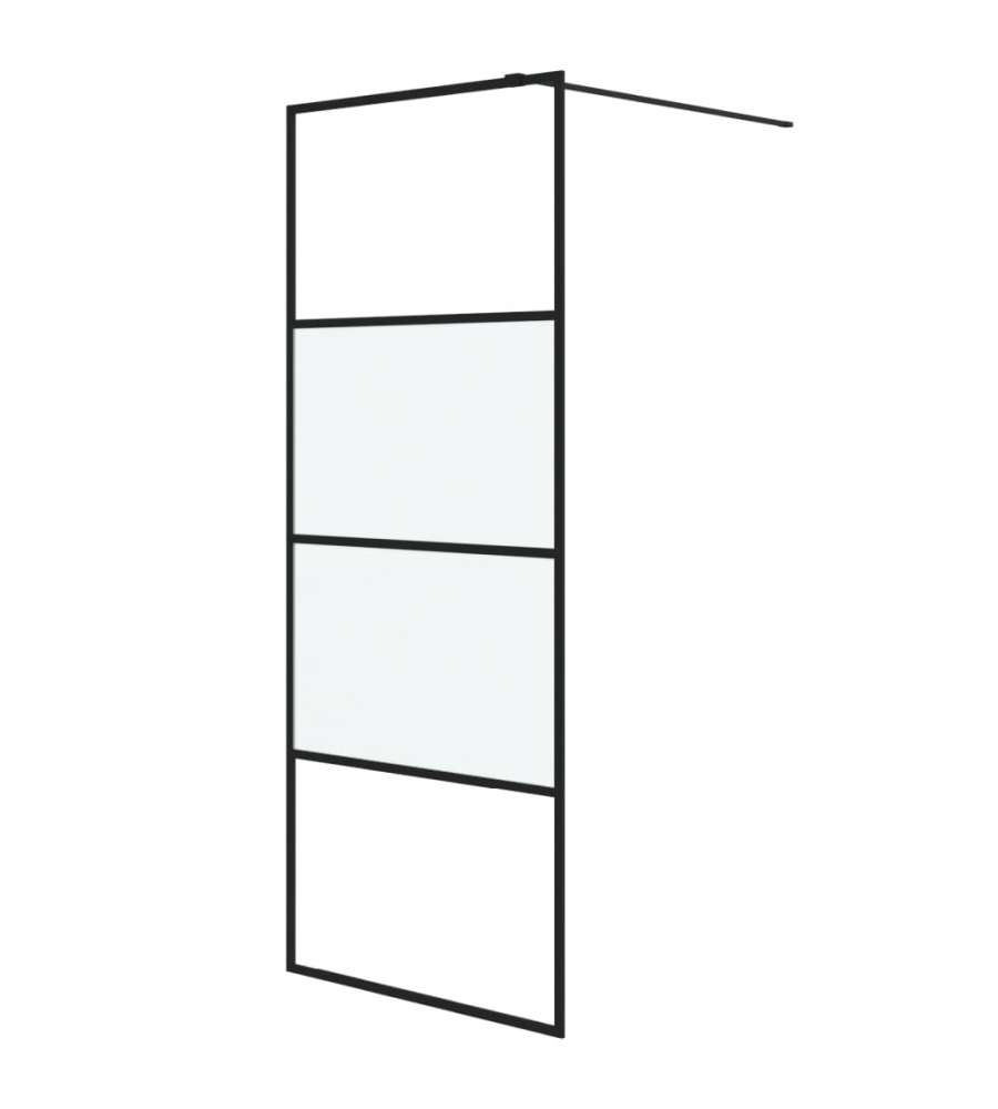 Parete Doccia Walk in Nera 80x195 cm Vetro Semi Smerigliato ESG