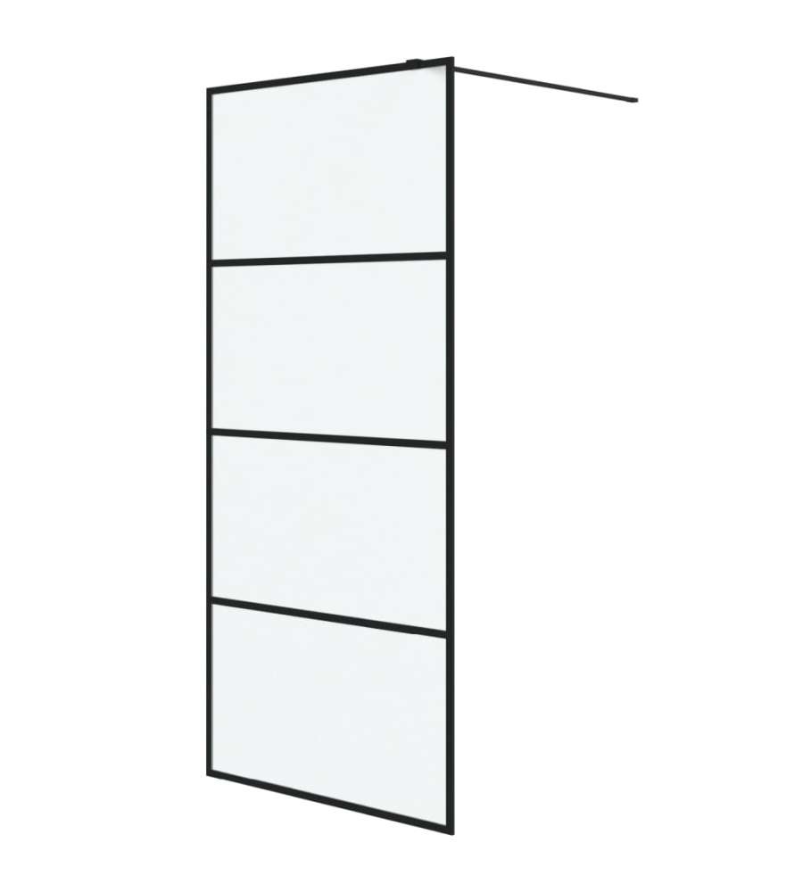 Parete Doccia Walk in Nera 90x195 cm Vetro Smerigliato ESG
