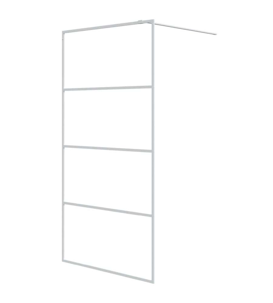 Parete Doccia Walk in Bianca 100x195 cm Vetro Trasparente ESG