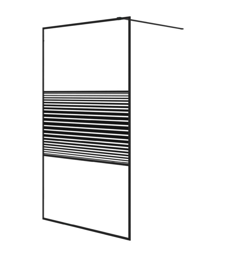 Parete Doccia Walk in Nero 115x195 cm Vetro Trasparente ESG