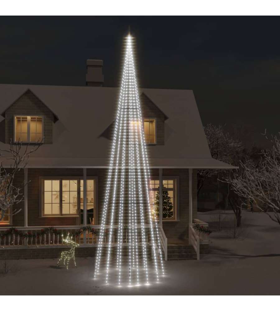 Albero di Natale Pennone Bianco Freddo 1134 LED 800 cm
