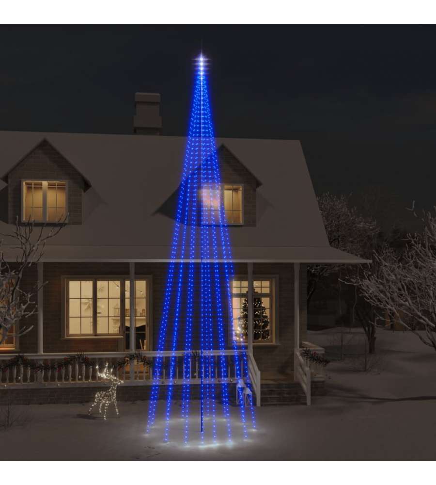 Albero di Natale Pennone Blu 1134 LED 800 cm