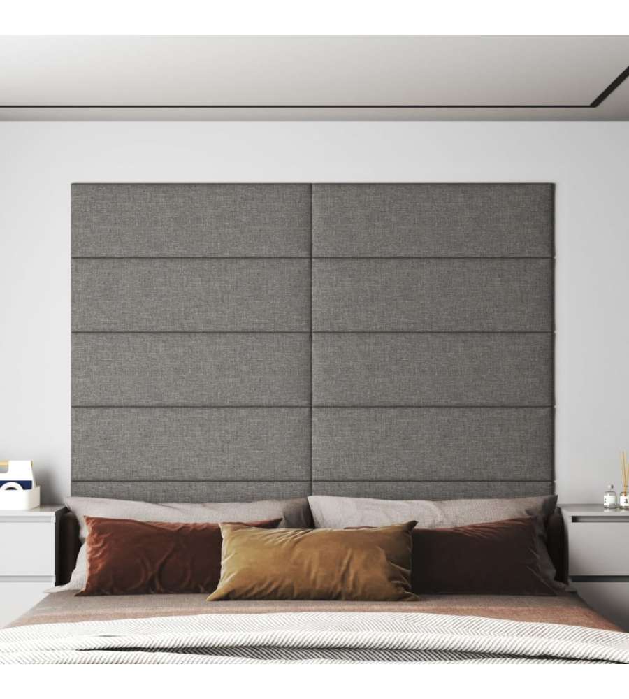 Pannelli Murali 12 pz Grigio Chiaro 90x30 cm Tessuto 3,24 mq