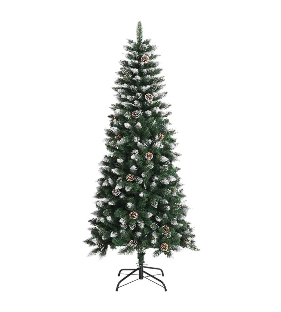 Aufun Albero Di Natale Artificiale Premium 150 Cm Con Effetto Neve - PVC Ignifugo, Montaggio Rapido, Base Inclusa