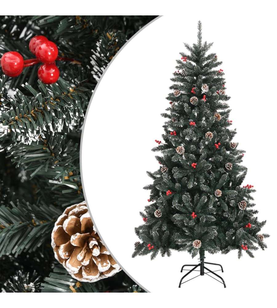 Albero di Natale Artificiale con Base Verde 180 cm PVC