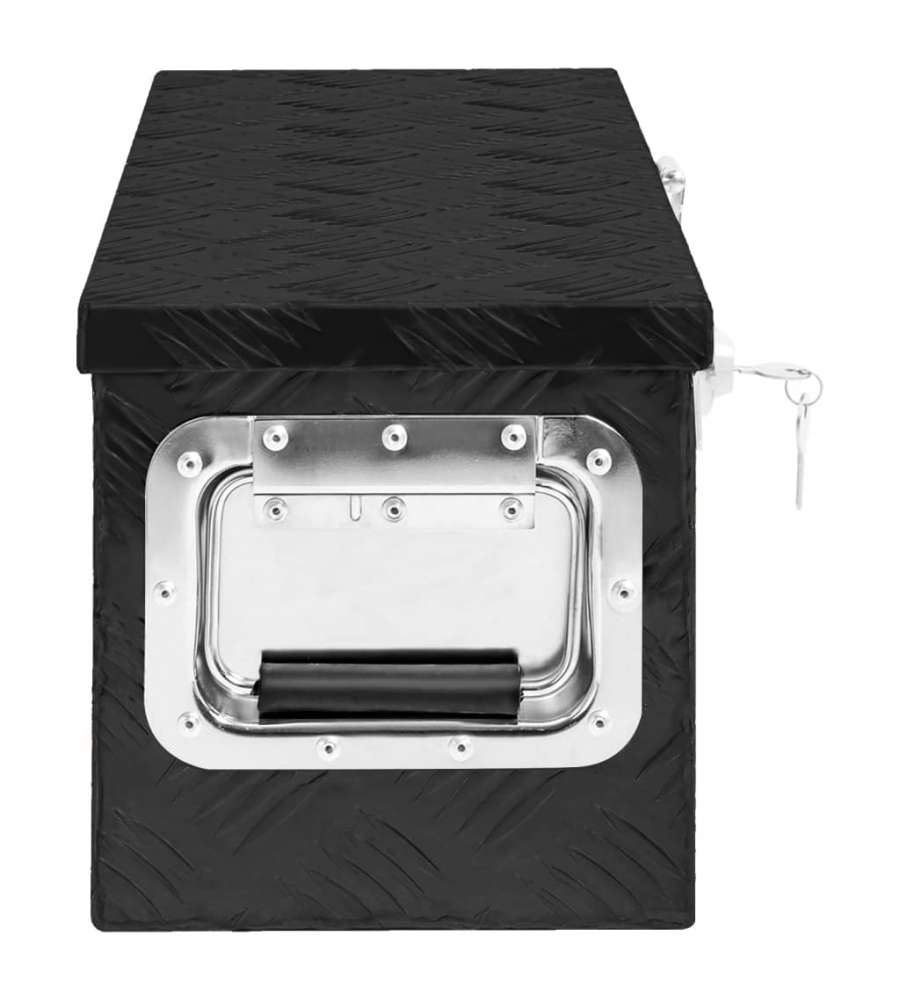  Contenitore Portaoggetti Nero 60x23,5x23 cm in Alluminio
