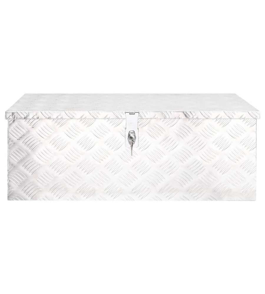  Contenitore Portaoggetti Argento 80x39x30 cm in Alluminio