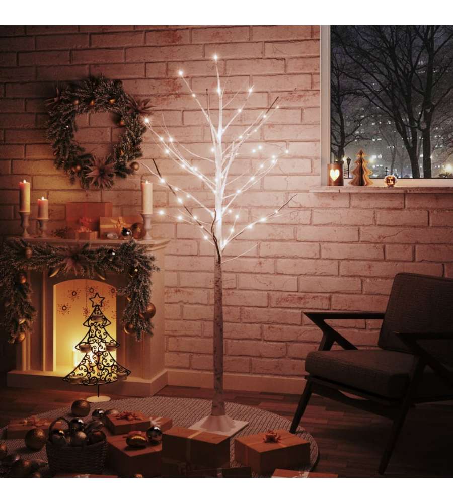 Betulla con LED Bianco Caldo 96 LED 180 cm