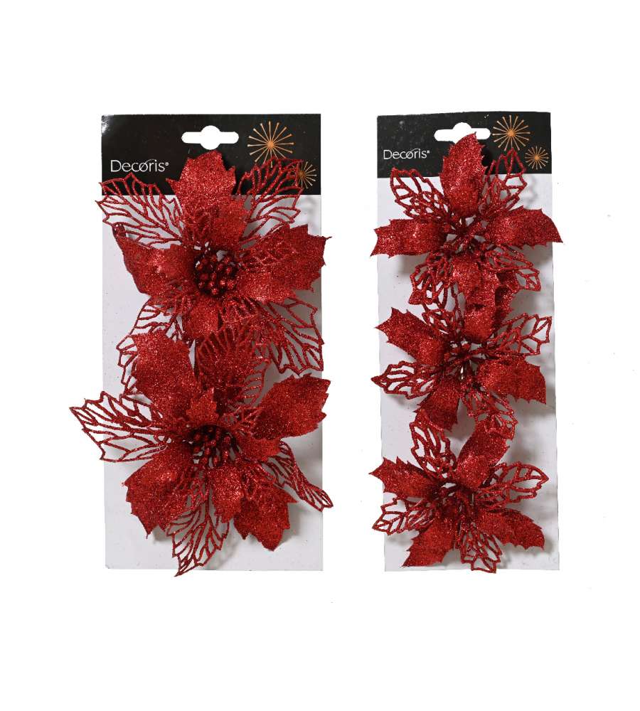 Decoris Clip Stella di Natale Oro Decorativa - Misure Assortite