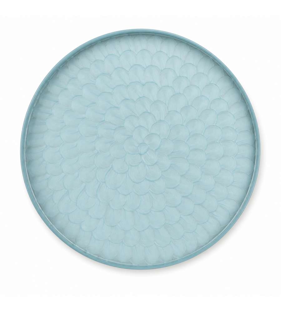 Kaemingk Vassoio decorativo in metallo tondo 35x3,5 cm con rilievo floreale