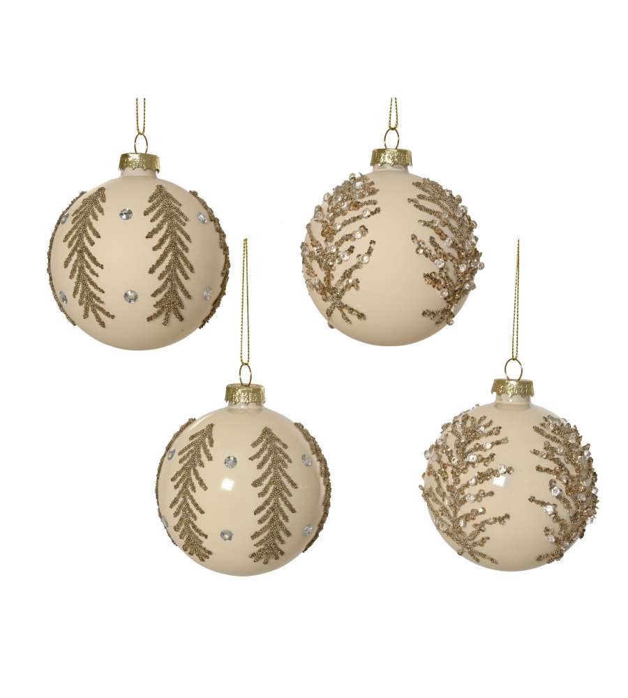 Sfera decorativa in vetro diam.8cm con strass - Modello assortito
