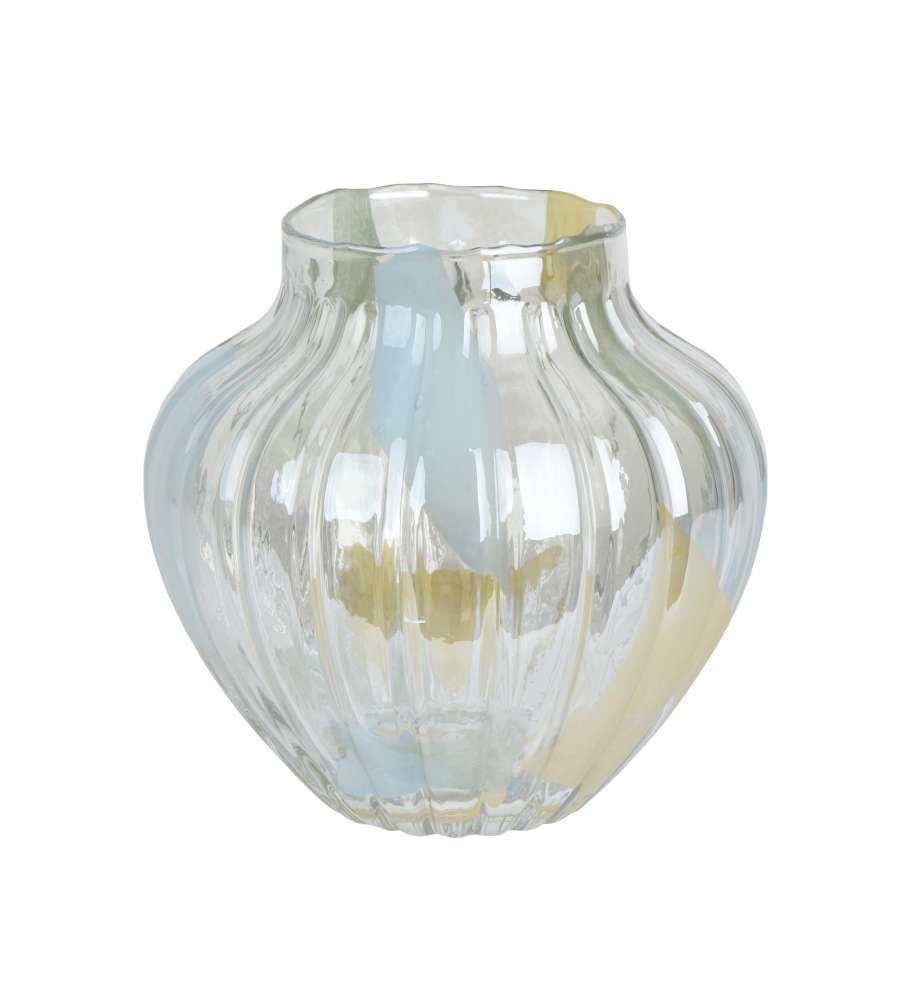 Kaemingk Vaso Decorativo in Vetro Iridescente 25x24 cm per Fiori Secchi