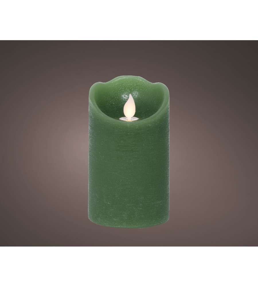 Lumineo Candela LED Verde - Eleganza e Atmosfera Calda - 7,5x12,5 cm