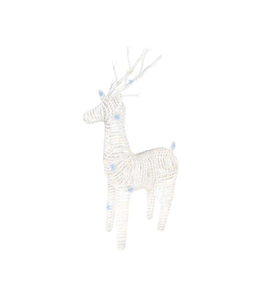 Decorazione Renna in vimini con 72 Luci LED - 24x60x104 cm - Esterno