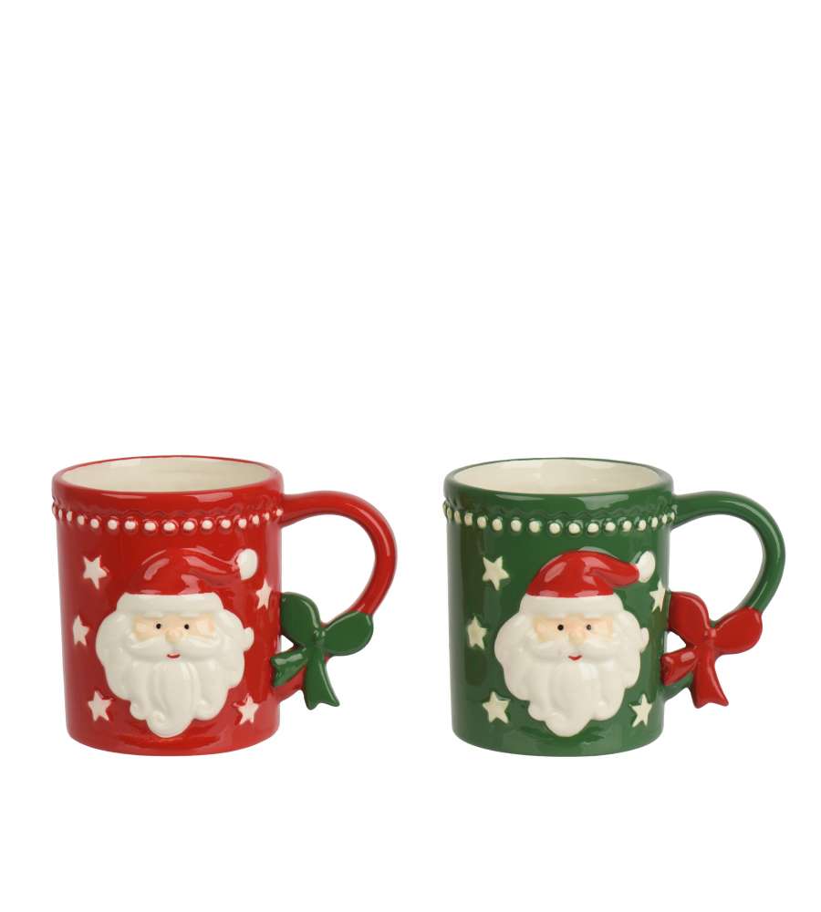Kaemingk Tazza Babbo Natale in Dolomite Smaltata 13x9x10 cm Assortita