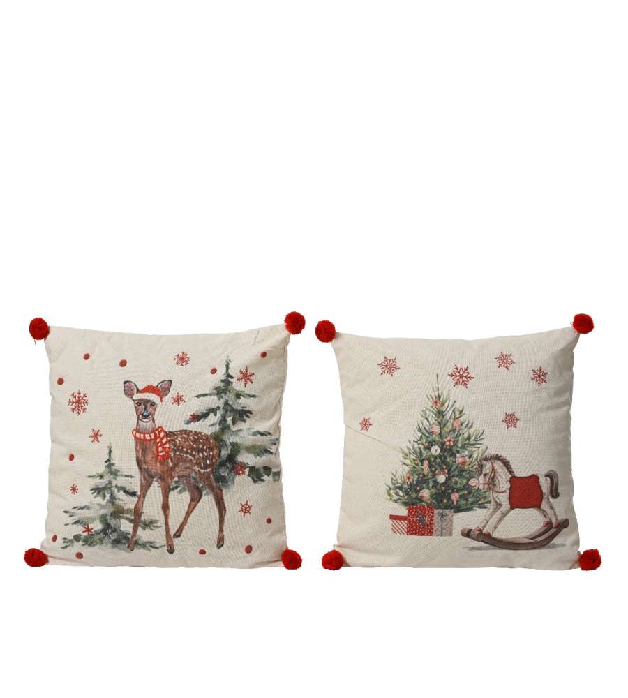 Kitchen Goods Cuscino Bianco Natalizio 45x45x8 cm