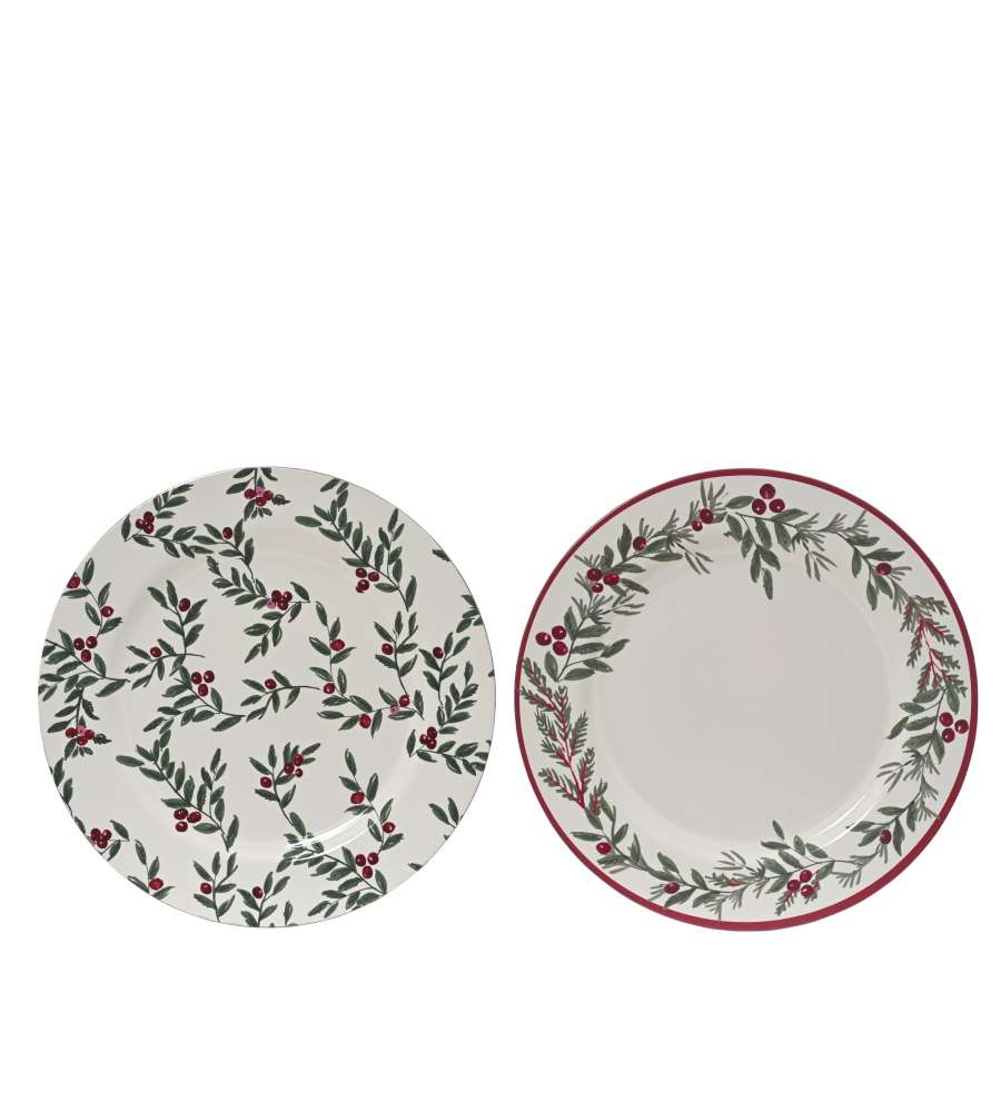 Piatto Polipropilene Verde Decorato Diametro 33 cm - Design Foglie