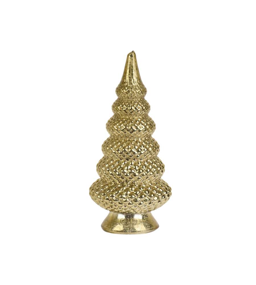 Albero decorativo in vetro oro 12cm x 25.5cm finitura antica