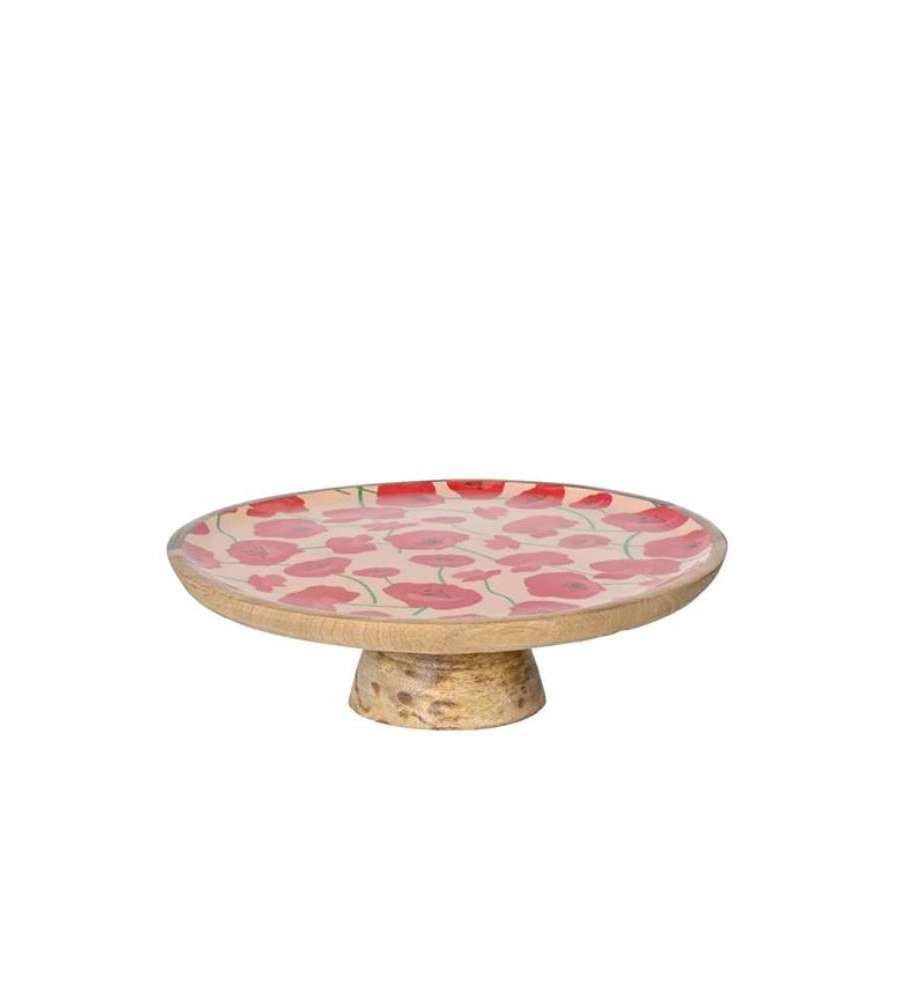 Decoris Vassoio Decorativo in Legno 27,5x9,5 cm con Papaveri