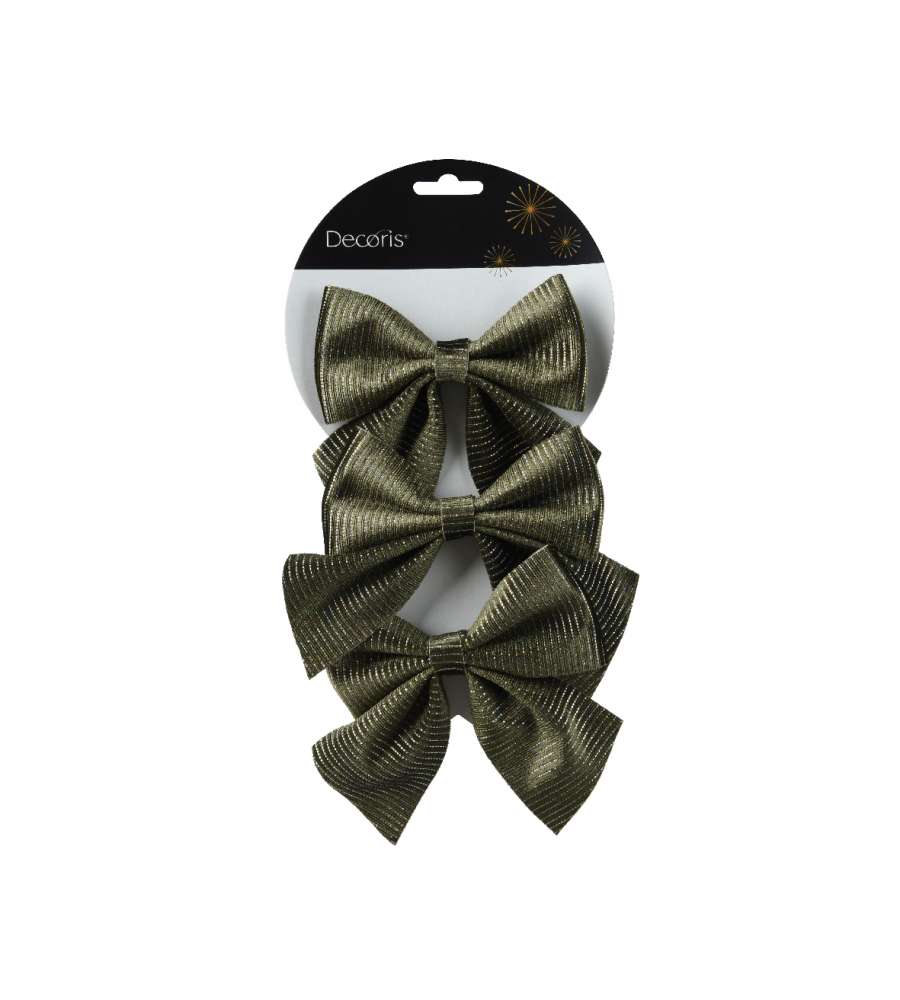 Decoris Fiocco Natalizio Verde con Filo Pieghevole - 12x13cm