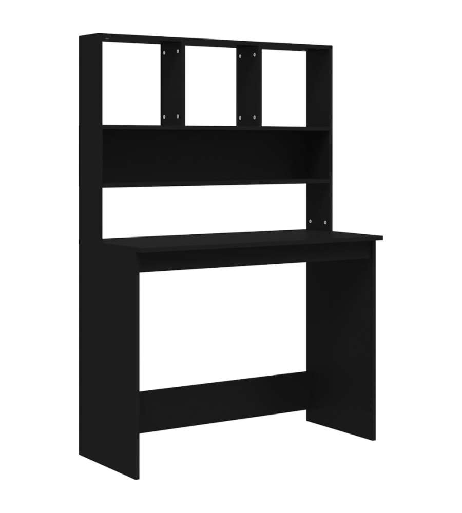 Scrivania con Mensole Nera 102x45x148 cm in Legno Multistrato