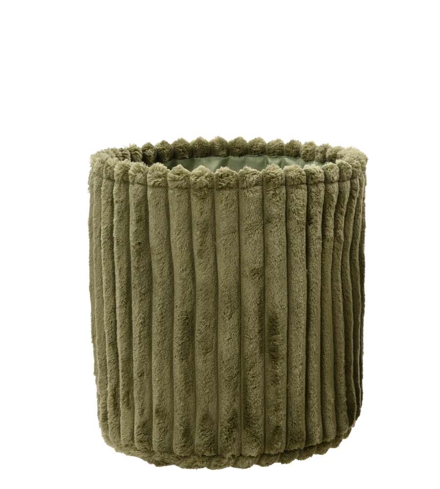 Cesta Verde 30x30 cm in Pelliccia Sintetica Rotonda per Interni