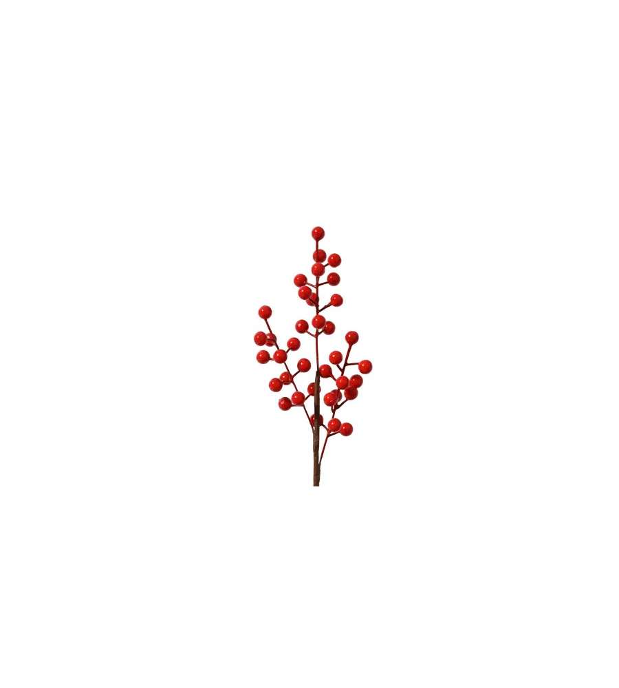 Decoris Ramo di bacche artificiali rosse 38 cm per decorazioni natalizie