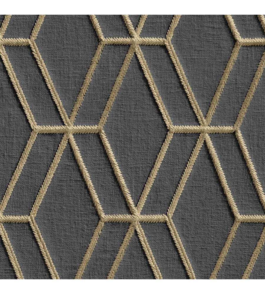 DUTCH WALLCOVERINGS Carta da Parati Design Esagonale Nero e Oro