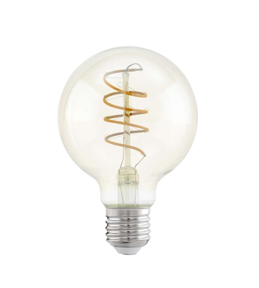 Lampadina Globo Led Spirale Ambra E27 4w