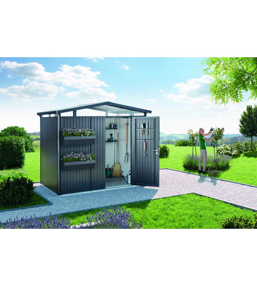 Casetta Panorama Misura P2 grigio scuro metallizzato con porta standard