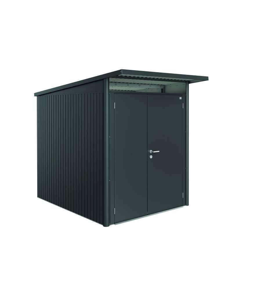 Casetta AvantGarde Misura A2 grigio scuro metallizzato con porta a due battenti stretta
