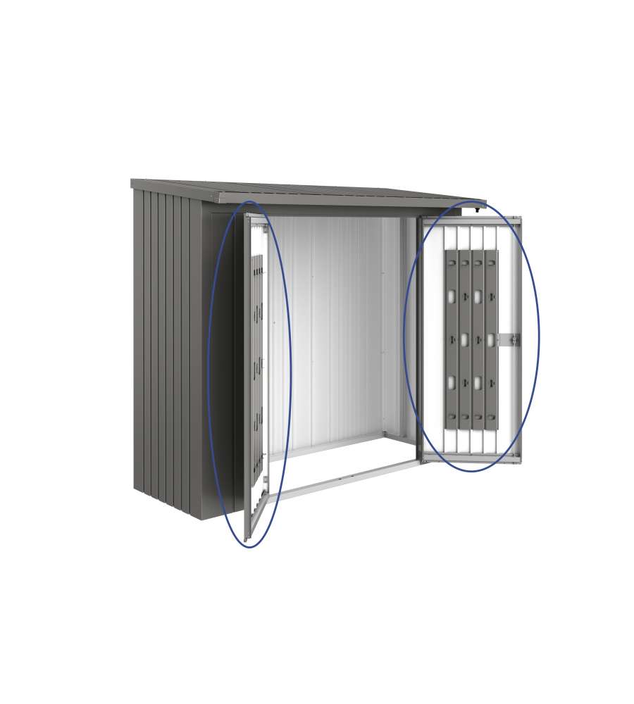 Set di porte WoodStock 230 grigio quarzo metallizzato