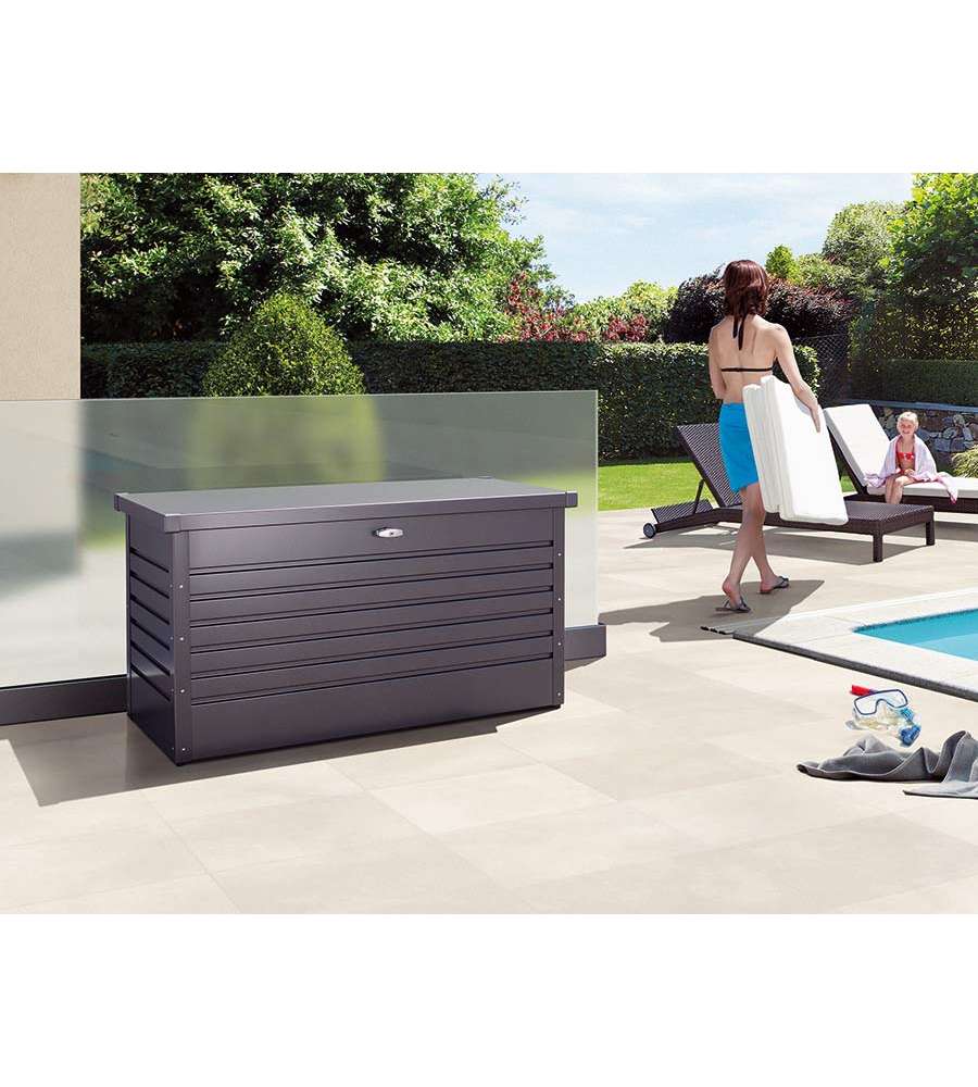 Baule da esterno 130 grigio scuro metallizzato