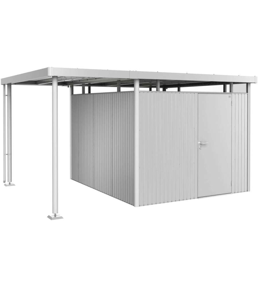Biohort Tettoia Laterale per Casetta HighLine 5 Argento Metallizzato 150x315 cm