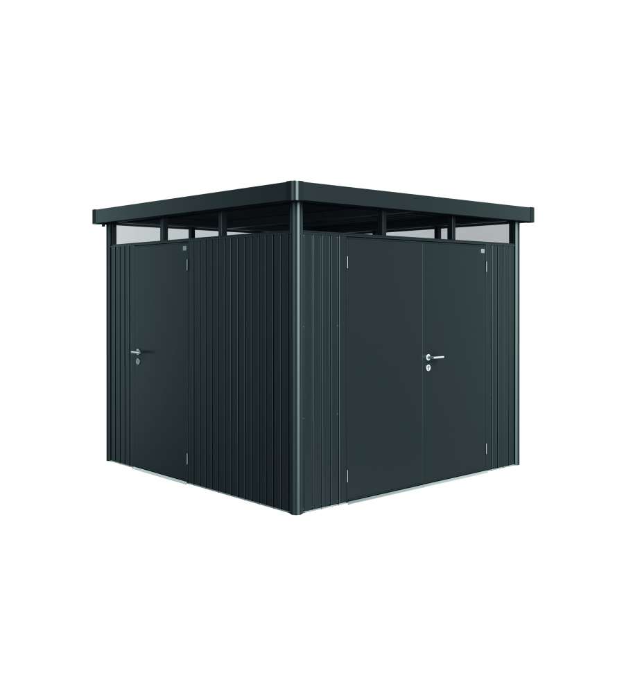 Casetta HighLine Misura H4 grigio scuro metallizzato, porta a due battenti