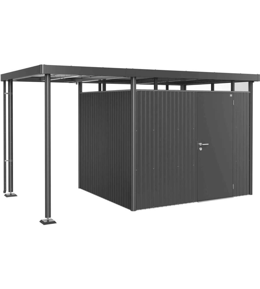 Biohort tettoia laterale per casetta da giardino grigio 150x235 cm
