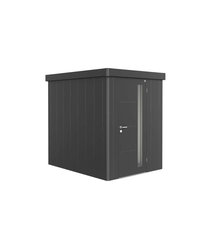 Casetta per attrezzi Neo 2A porta standard, grigio metallizzato