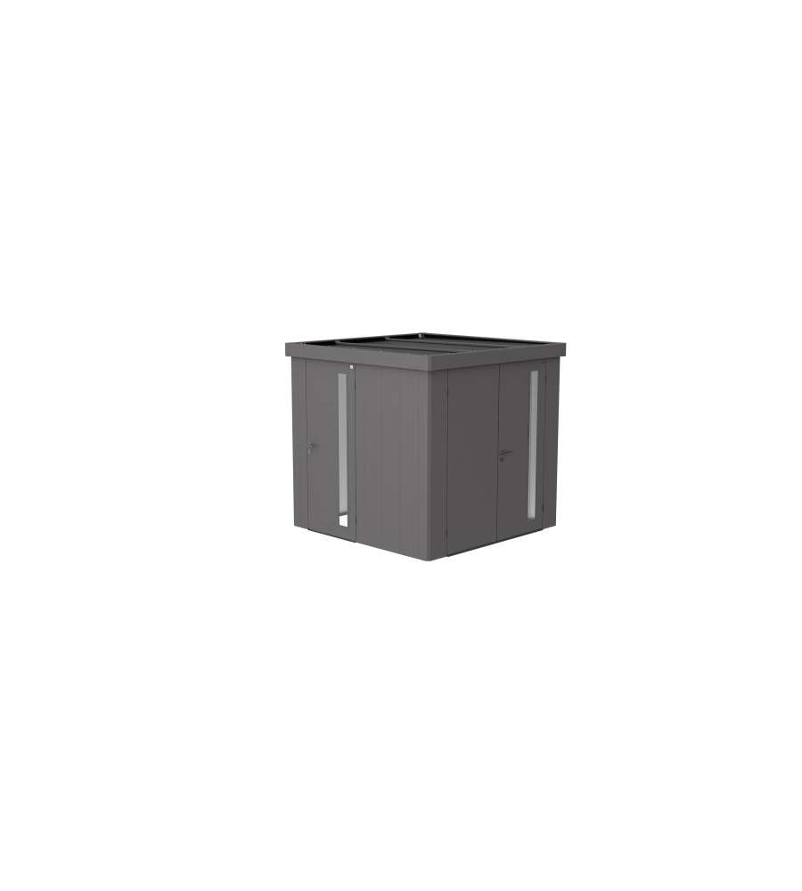 Casetta per attrezzi Neo 2B porta doppia, grigio quarzo metallizzato