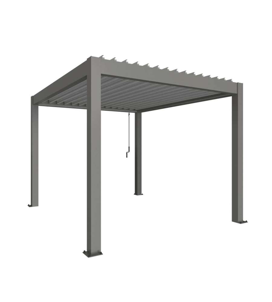 Biohort Pergola Grigio Quarzo 3,5x3m in Metallo con Copertura Argento