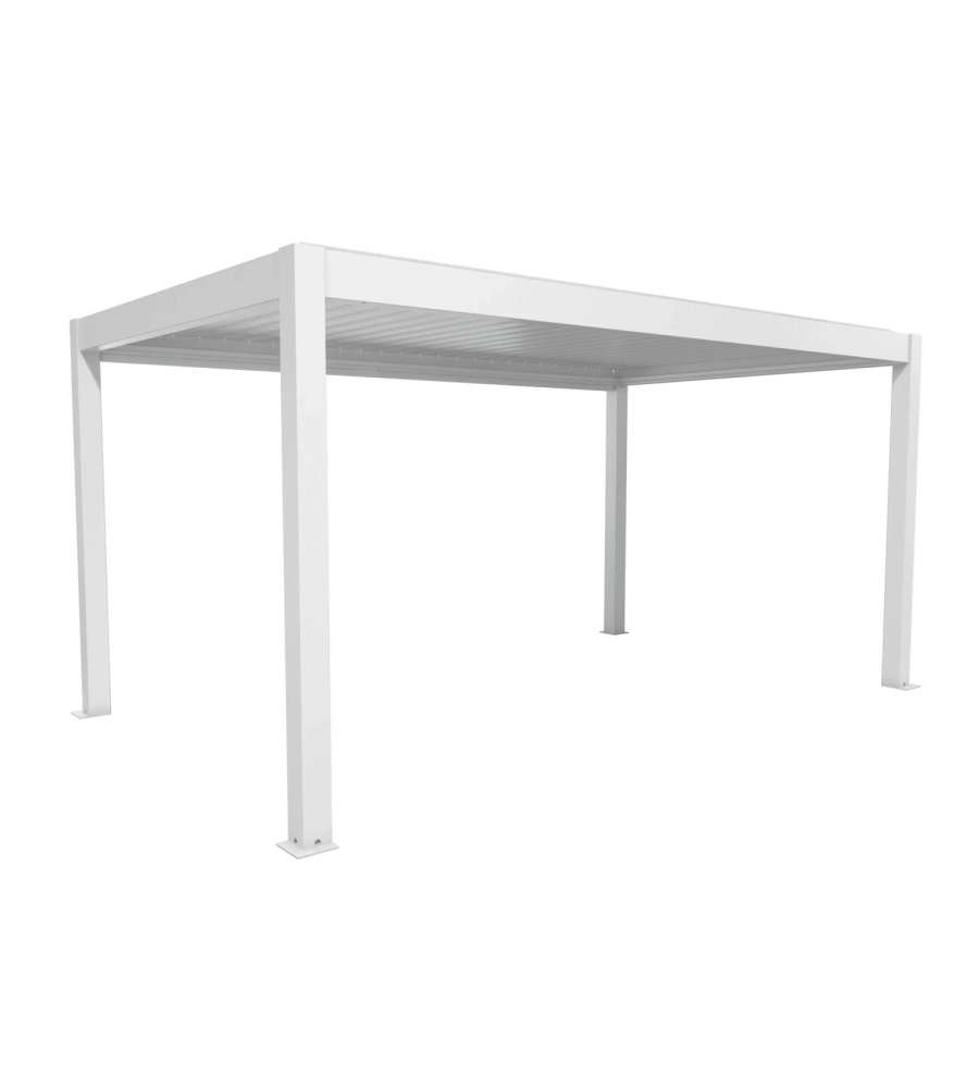 Biohort Pergola in Metallo Bianco 515,5 x 312 x 264 cm con Copertura Sandwich