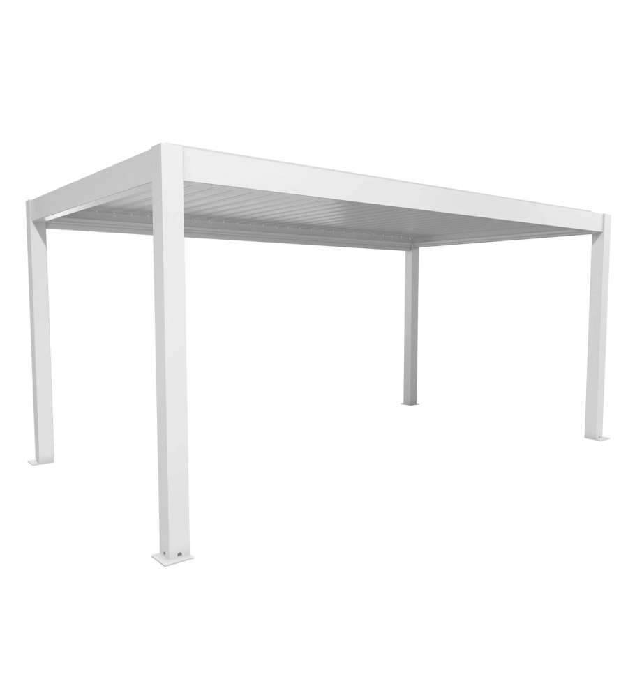 Biohort Pergola in Metallo Bianco 5,5x3m con Copertura a Lamelle
