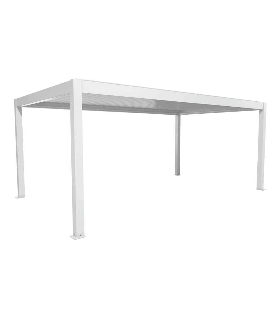 Biohort Pergola in Metallo Bianco 608x367,5 cm con Copertura Sandwich