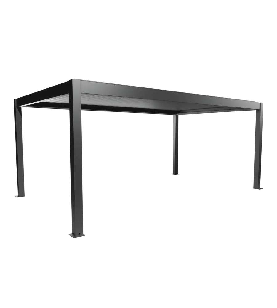Biohort Pergola Metallo Grigio Scuro 608x367,5x264 cm con Copertura Sandwich