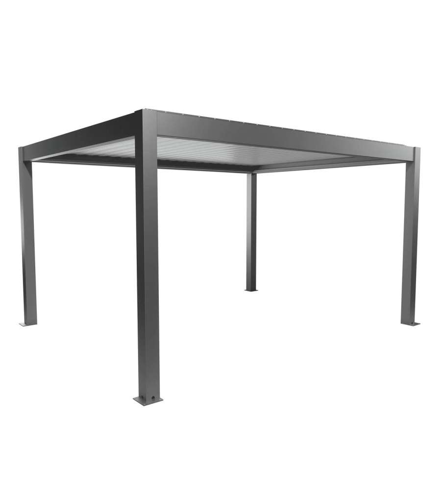 Biohort Pergola in Metallo Grigio Quarzo/Bianco 4,6x3,7m con Lamelle