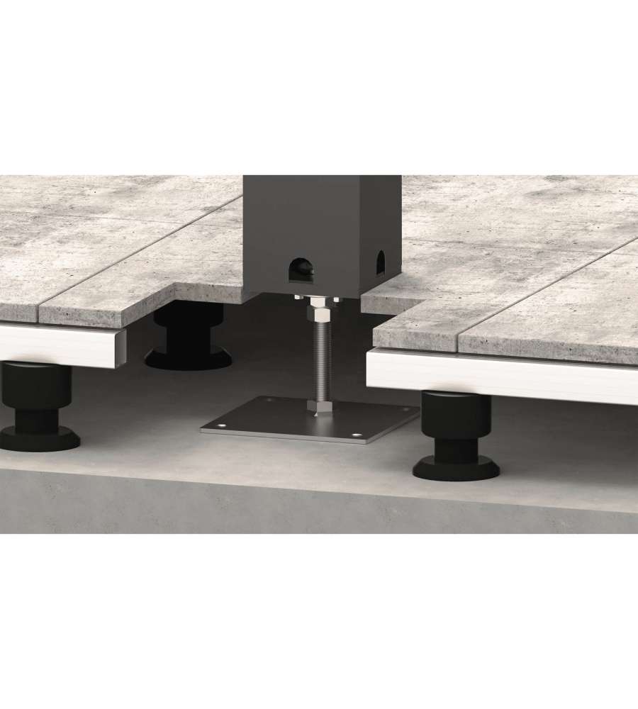 Biohort Piastra Base Regolabile Pergola Grigio Scuro 20x20 cm 7,2-23 cm