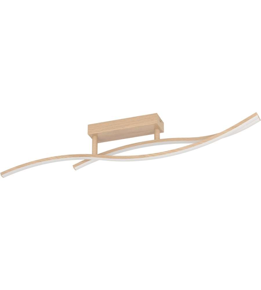Eglo Plafoniera LED Grisolia 12W 4000K 1500LM Curva Effetto Legno 85cm